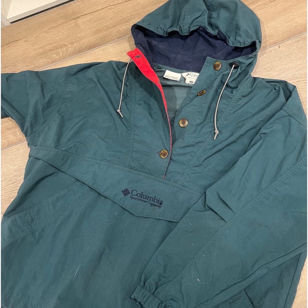 Vintage Columbia Sportswear Pullover Anorak Teal Women's Large Windbreaker